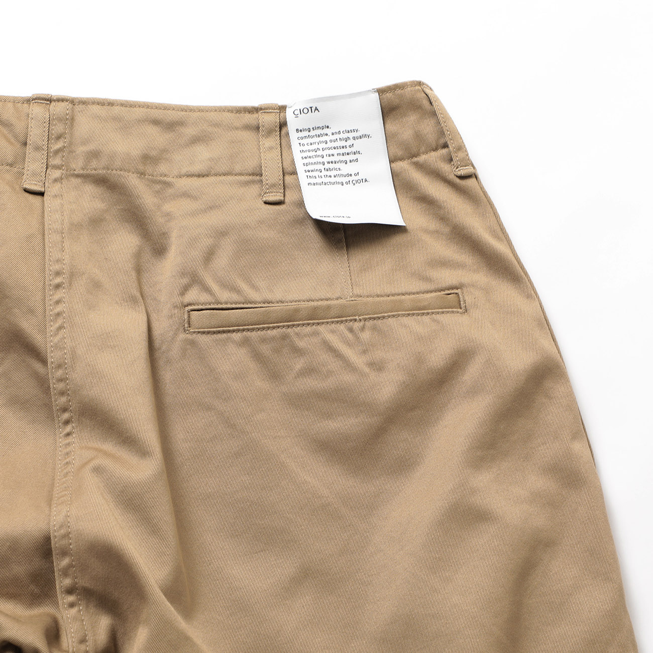 CIOTA / シオタ | Weapon M-45 Khaki Chino Trousers (One Wash