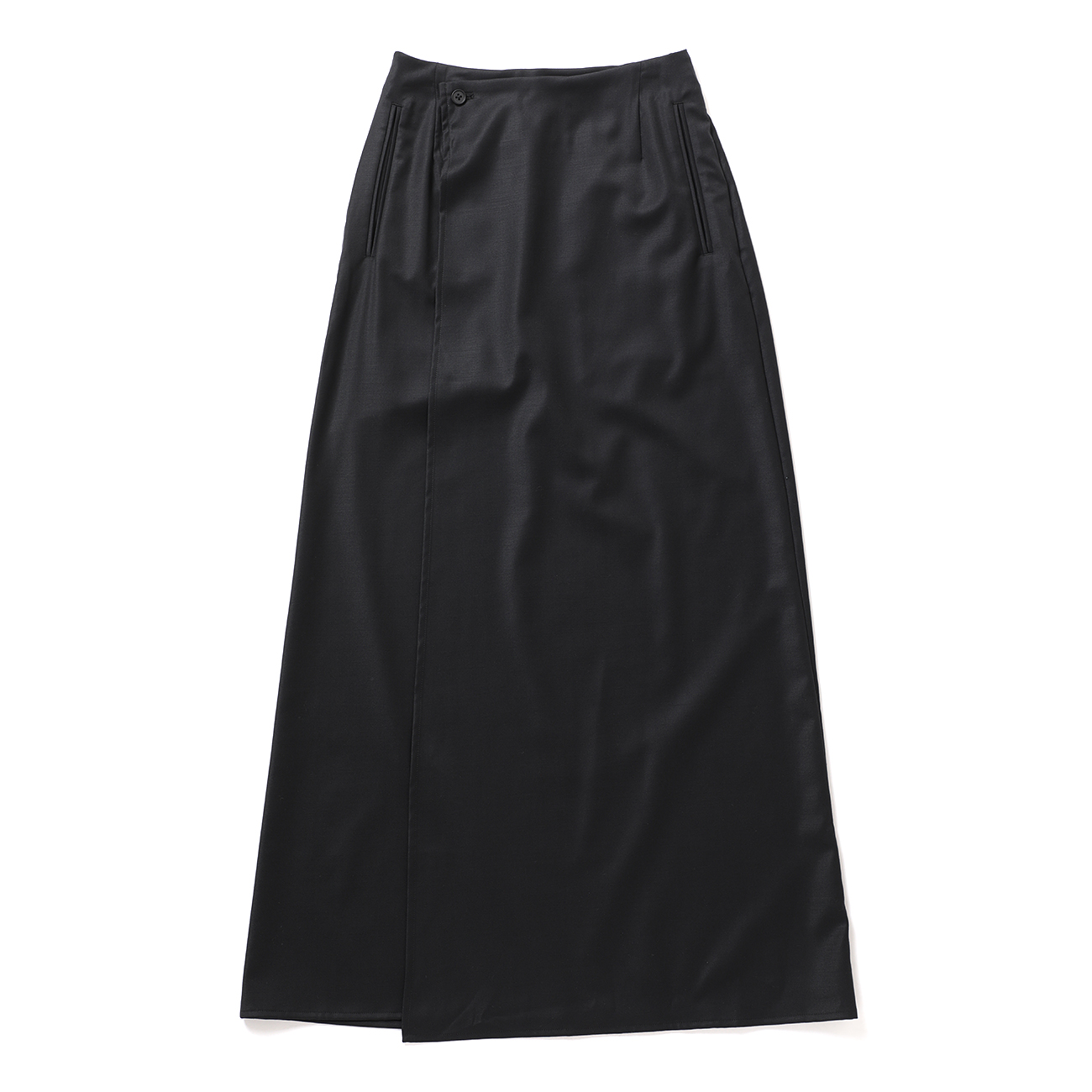 ssstein / シュタイン | WOOL SILK WRAP SKIRT (レディース) - Black