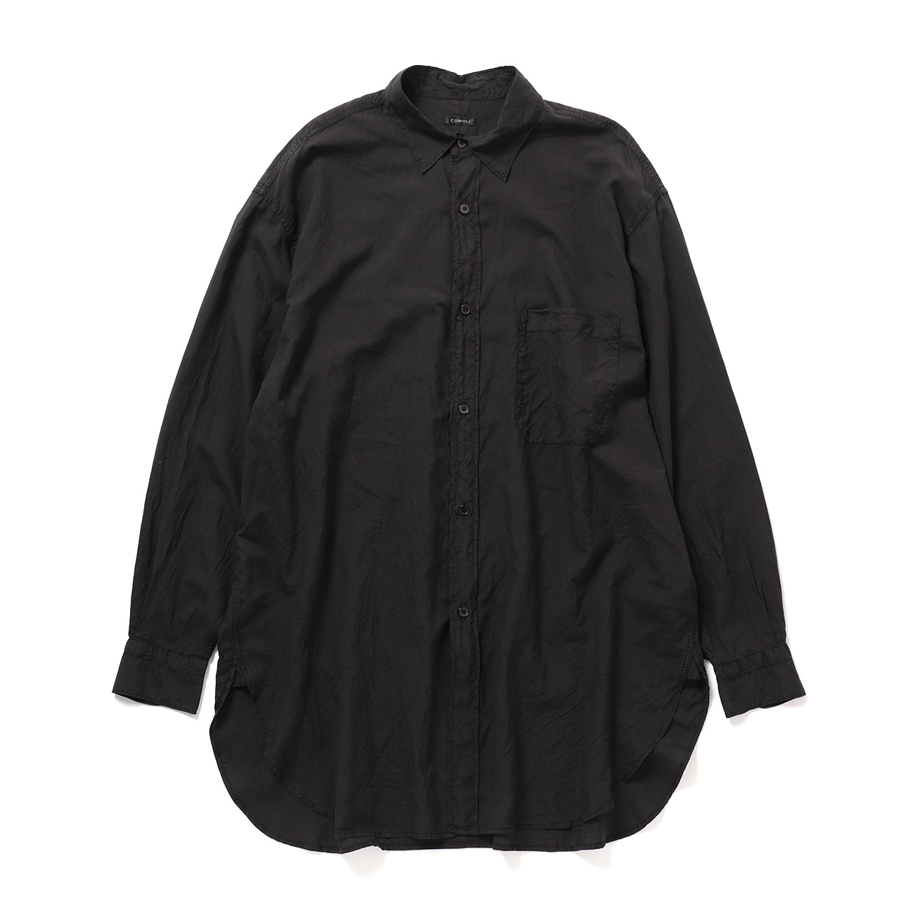 COMOLI / コモリ | シルク製品染 シャツ - Black | 通販 - 正規