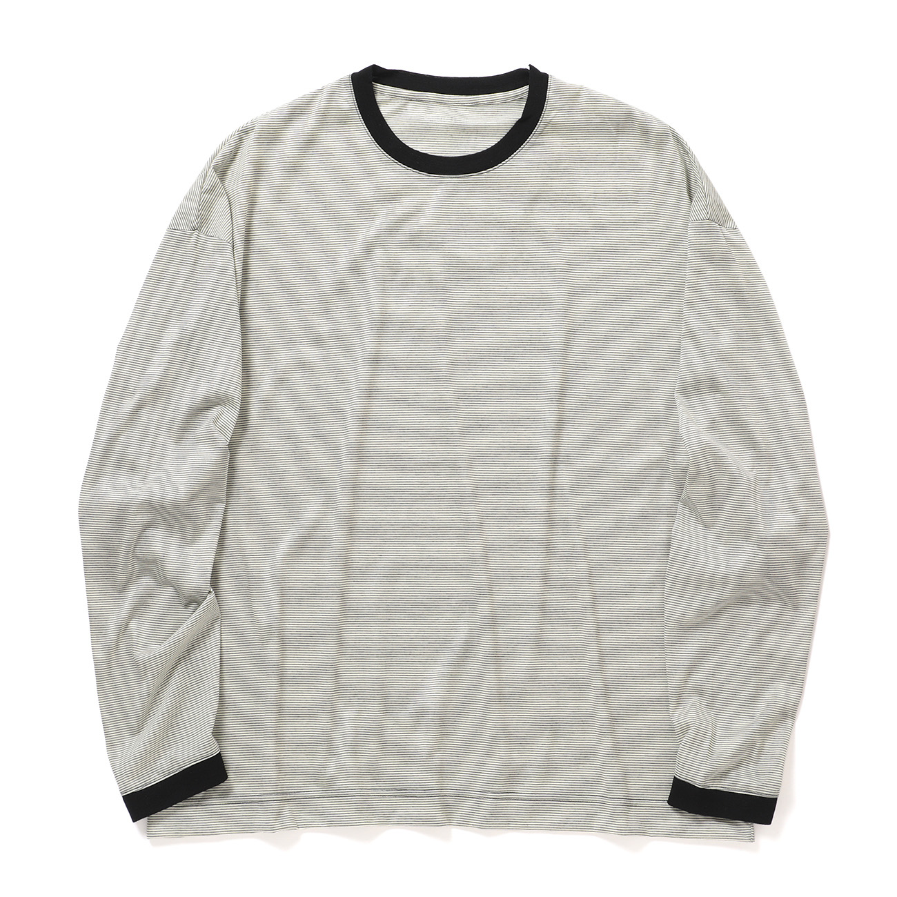 KANEMASA PHIL. / カネマサフィル | 32G Wool Stripe LS Tee - Beige