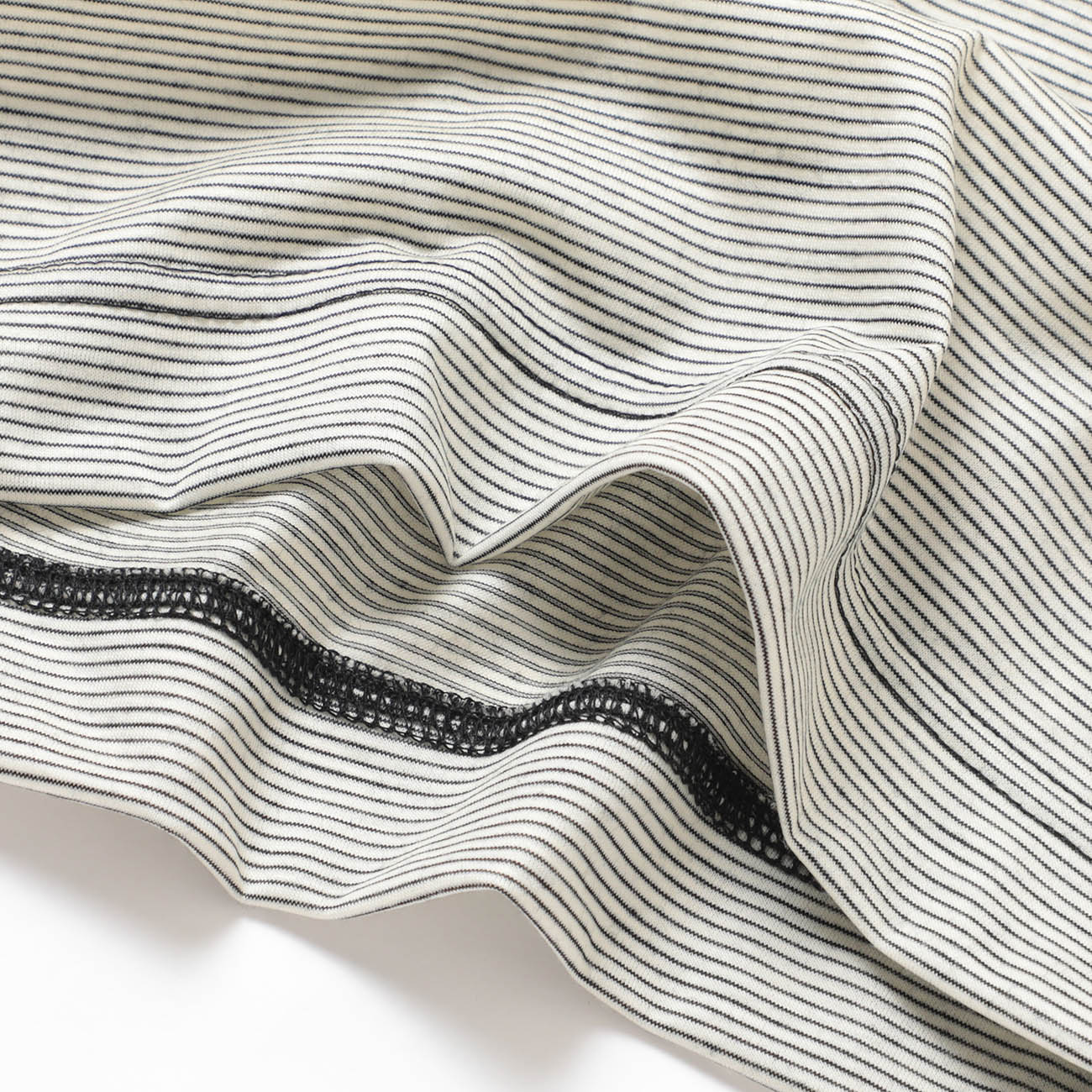 KANEMASA PHIL. / カネマサフィル | 32G Wool Stripe LS Tee - Beige