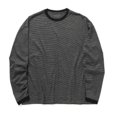 KANEMASA PHIL. / カネマサフィル | 32G Wool Stripe LS Tee - Black