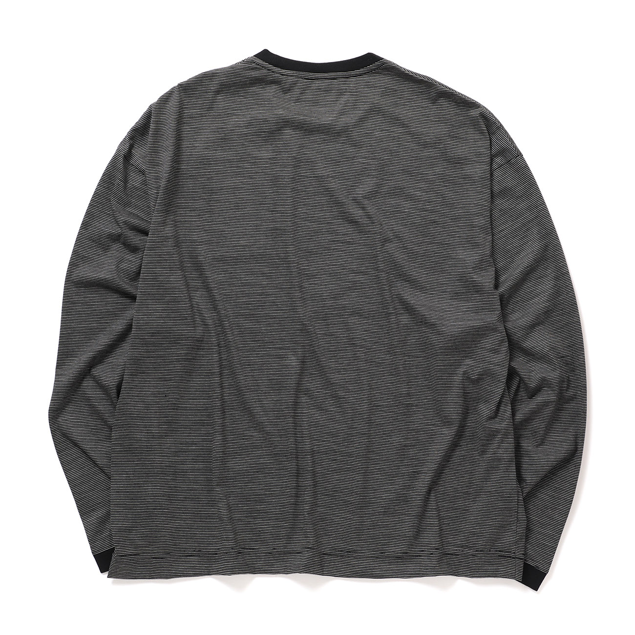 KANEMASA PHIL. / カネマサフィル | 32G Wool Stripe LS Tee - Black