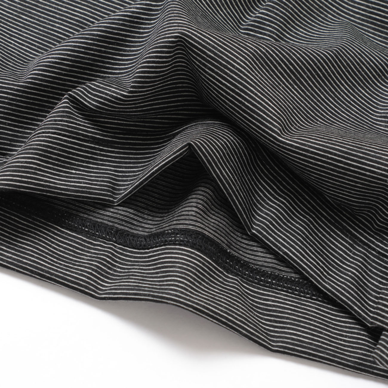 KANEMASA PHIL. / カネマサフィル | 32G Wool Stripe LS Tee - Black