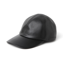 CURLY / カーリー | SYNTHETIC LEATHER 6P CAP - Black