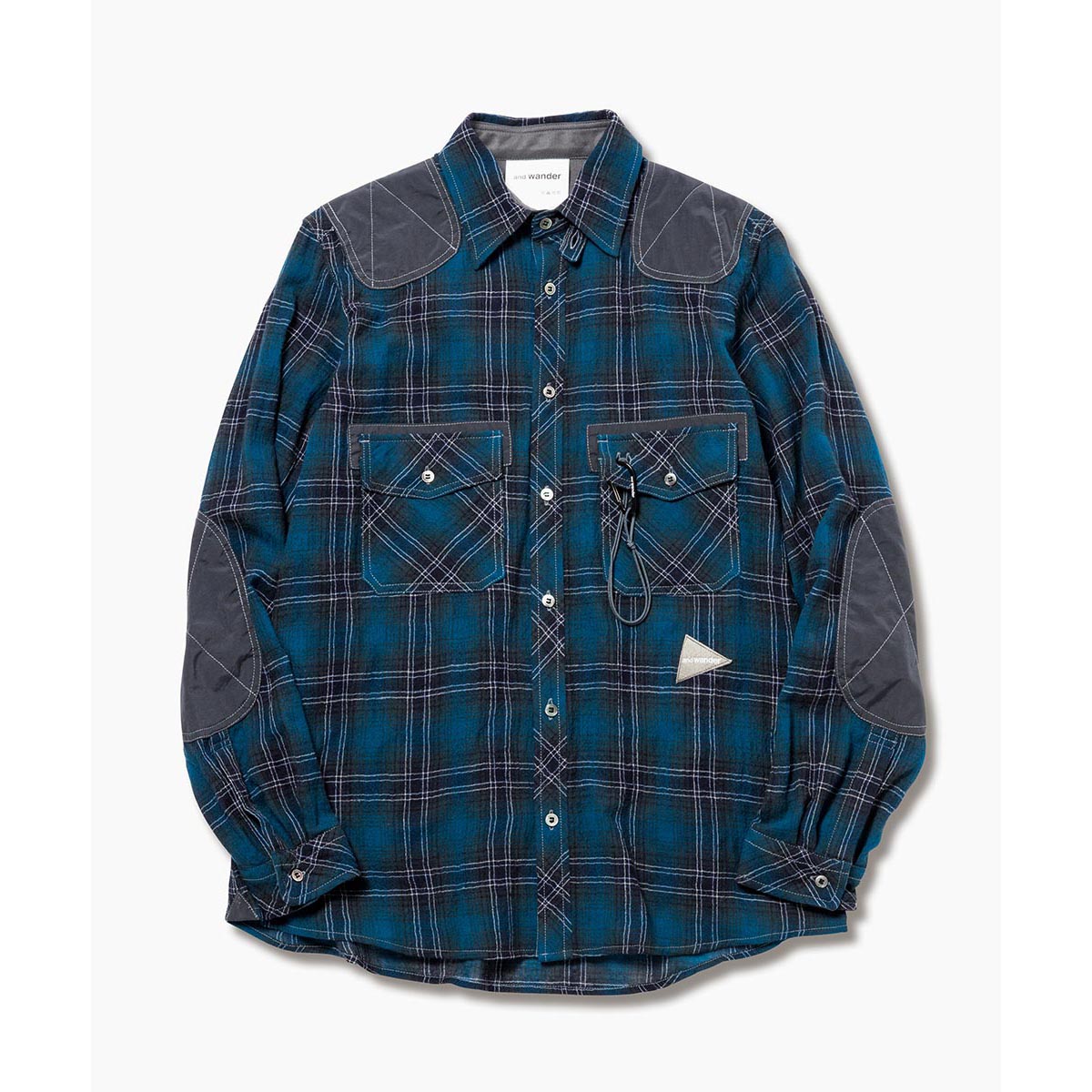 and wander / アンドワンダー | wool check shirt (M) - Green | 通販