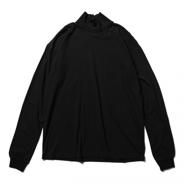 AURALEE / オーラリー | SEAMLESS HI NECK L/S TEE - Black