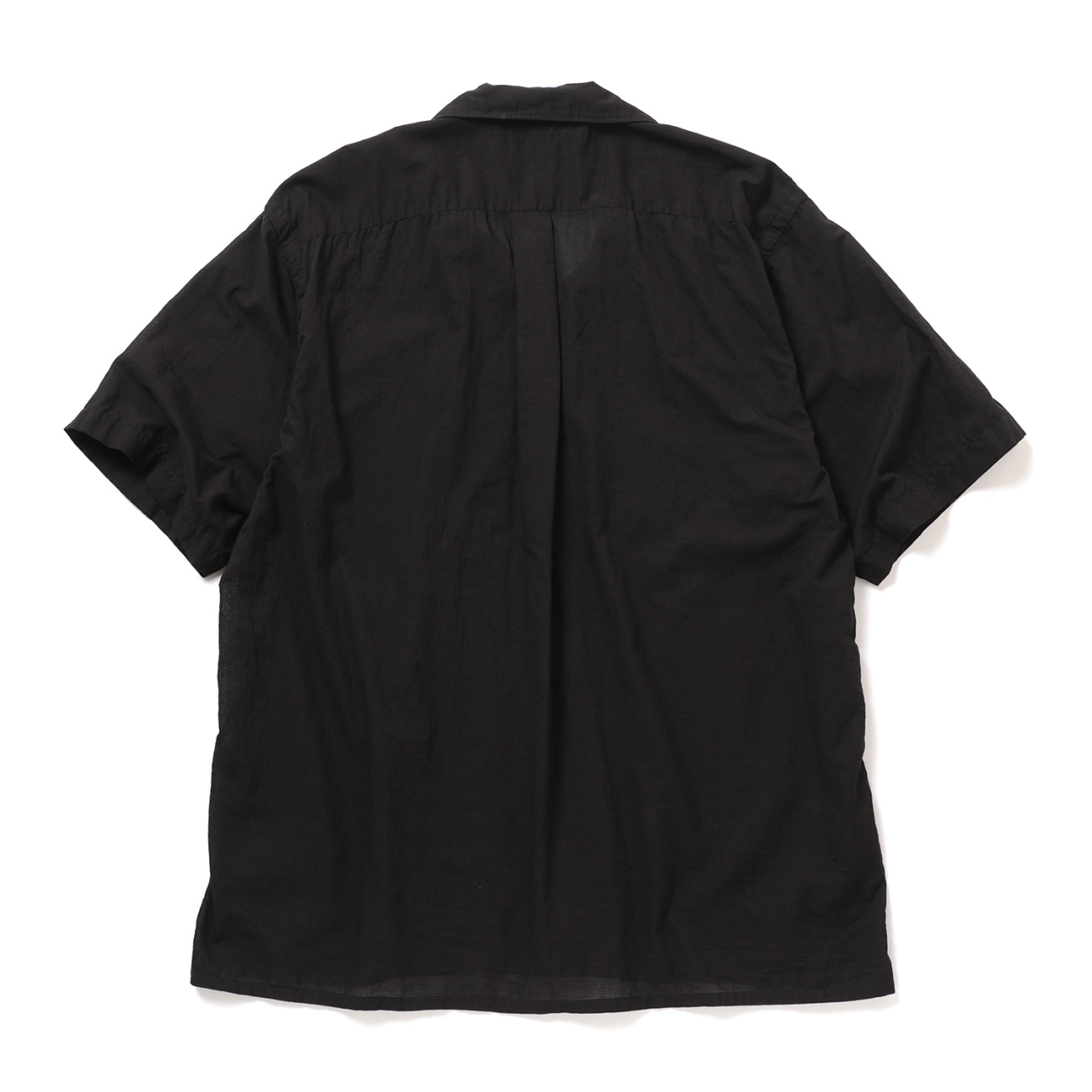 COMOLI / コモリ | KHADIコットン 半袖オープンカラーシャツ - Black