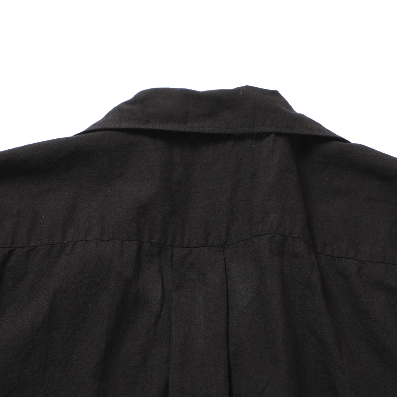 COMOLI / コモリ | KHADIコットン 半袖オープンカラーシャツ - Black