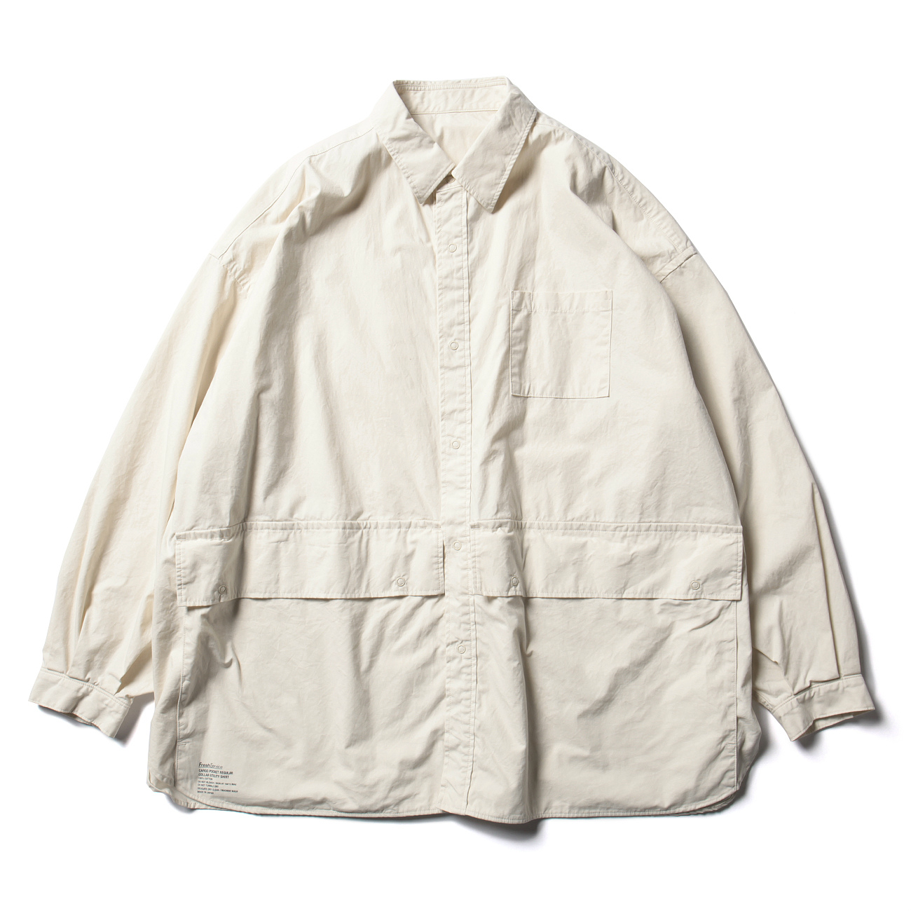 CARGO POCKET REGULAR COLLAR UTILITY SHIRT - Ivory