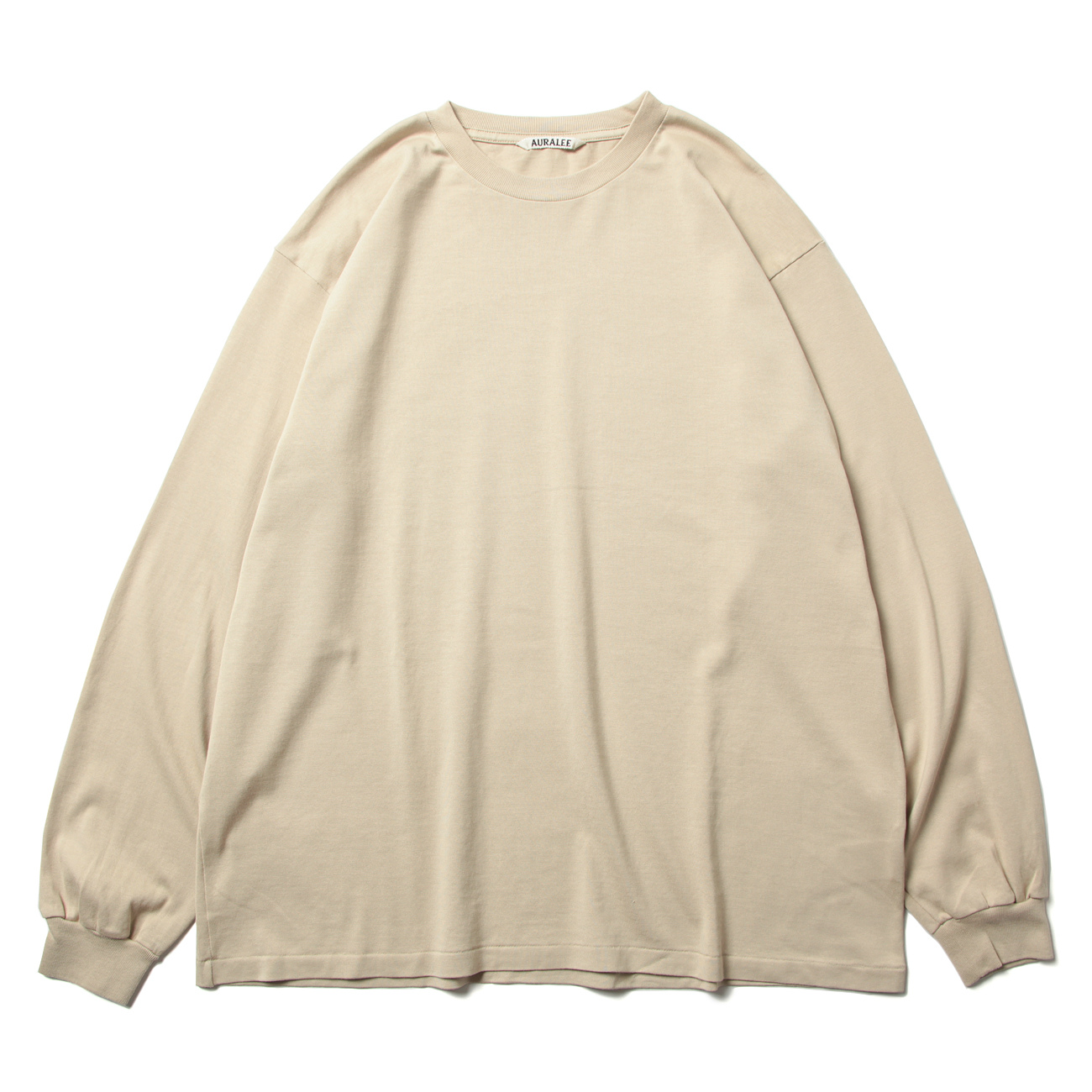 AURALEE / オーラリー | LUSTER PLAITING L/S TEE (メンズ) - Beige 