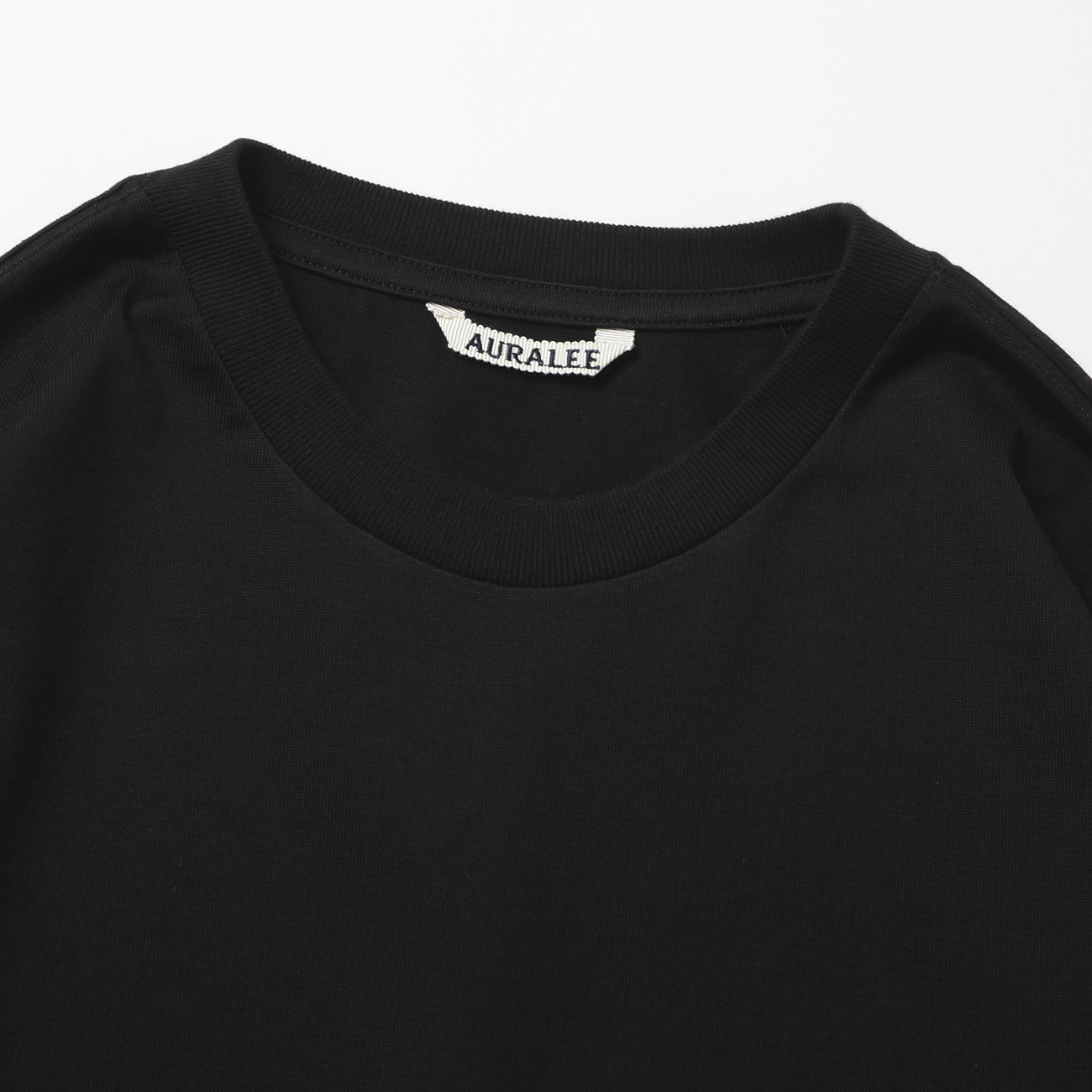 AURALEE / オーラリー | LUSTER PLAITING L/S TEE (メンズ) - Black