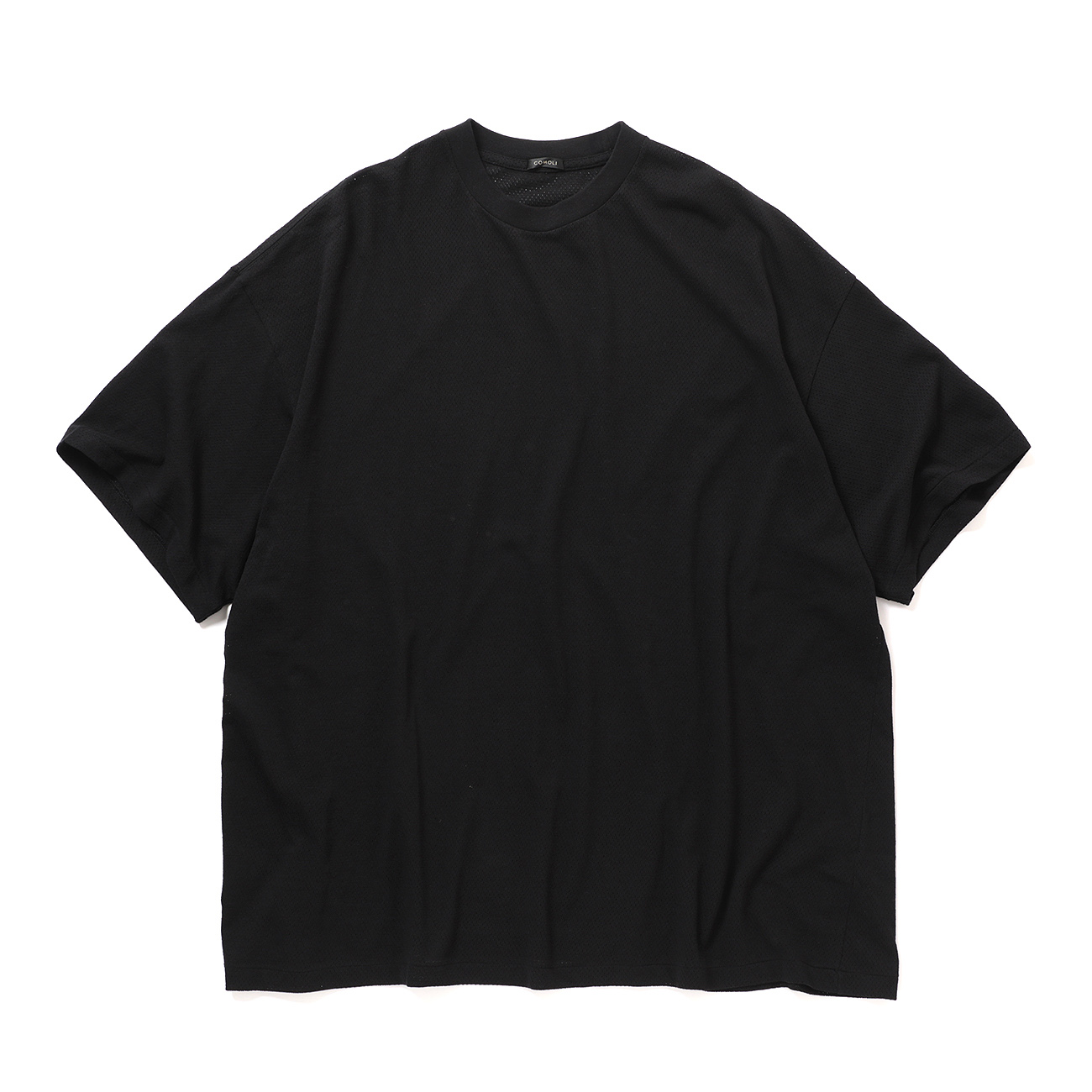 COMOLI / コモリ | コットンメッシュ 半袖Tシャツ - Black
