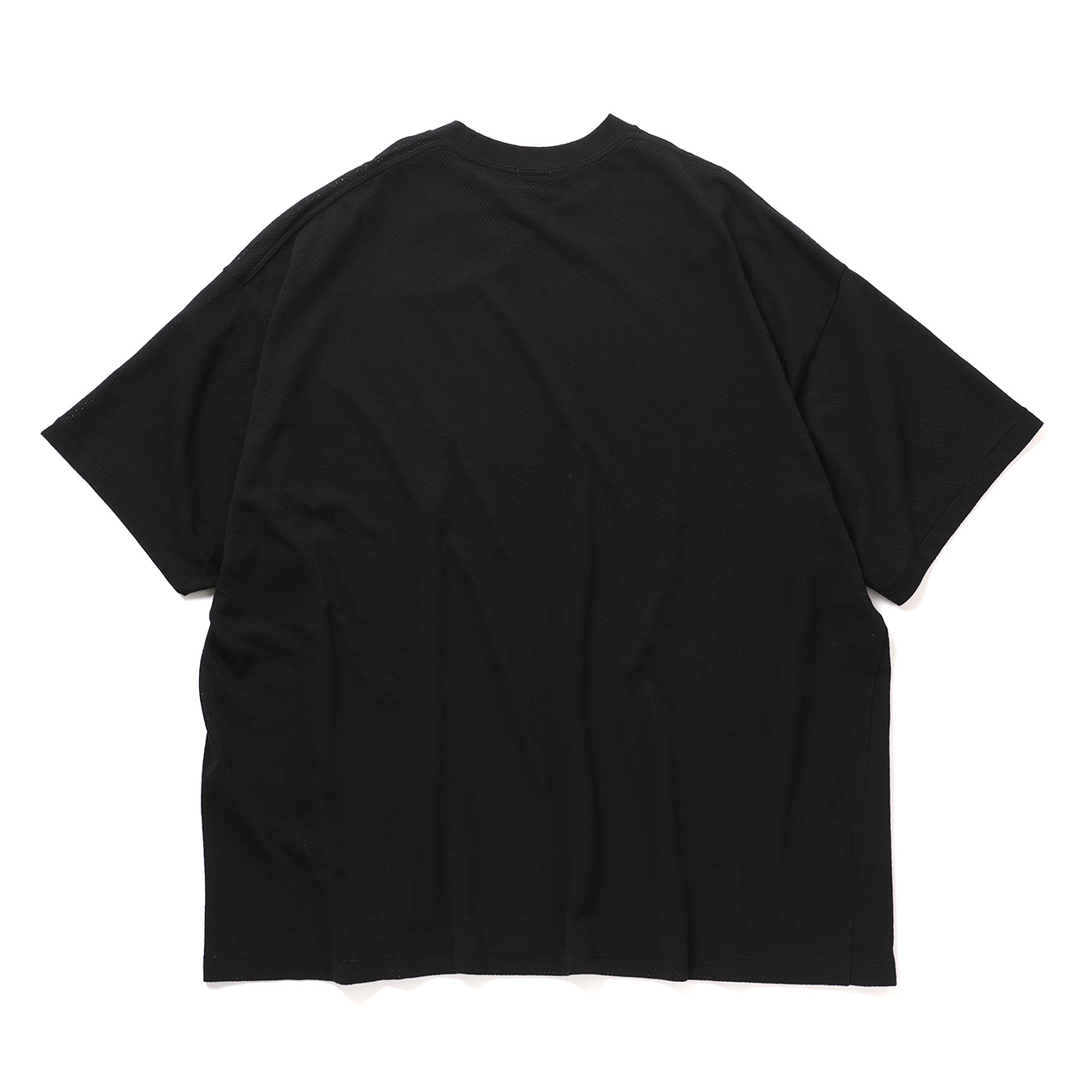COMOLI / コモリ | コットンメッシュ 半袖Tシャツ - Black