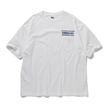 COW BOOKS / カウブックス | Book Vendor Pocket T-shirt (Logo) - White × Blue