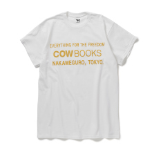 COW BOOKS / カウブックス | Book Vendor T-shirt (Logo) - White × Yellow