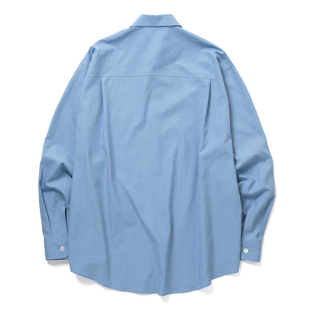 【美品】オーラリー WASHED FINX TWILL SHIRT 23AW 4 AURALEE: Blue Washed Finx Twill Big Shirt | SSENSE