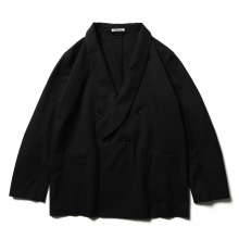 AURALEE / オーラリー | SUPER FINE WOOL COTTON TWILL SHAWL COLLAR JACKET (メンズ) -  Black