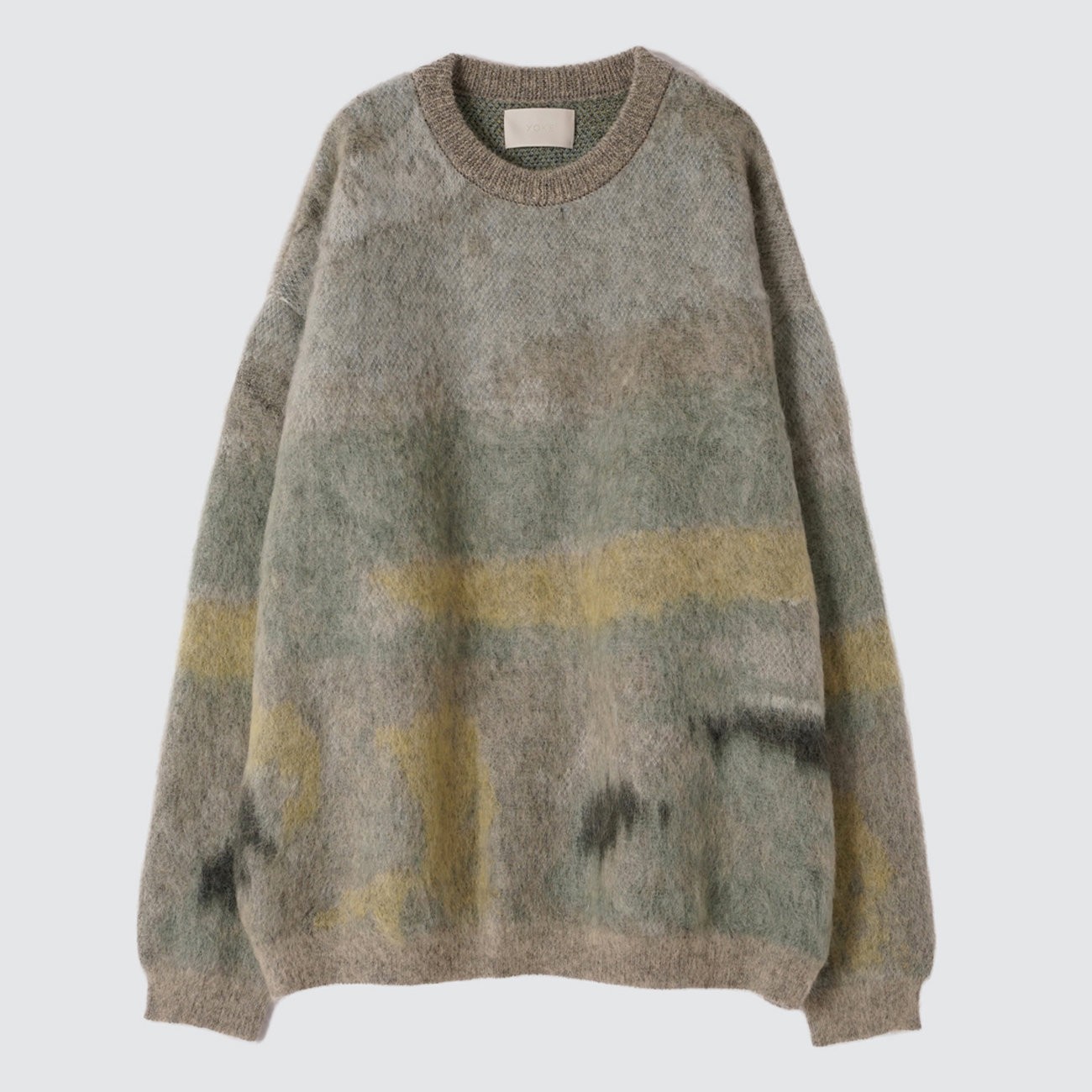 LANDSCAPE MOHAIR JACQUARD CREWNECK SWEATER - Gray