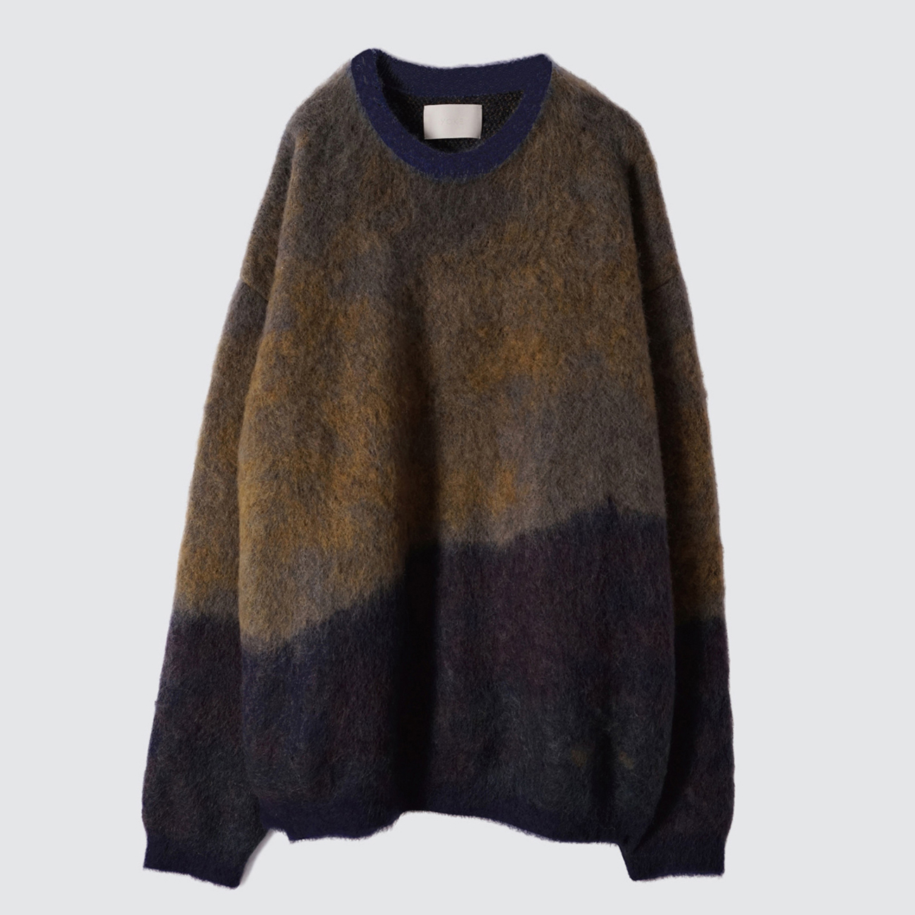 YOKE Mohair Jacquard Crewneck Sweater-