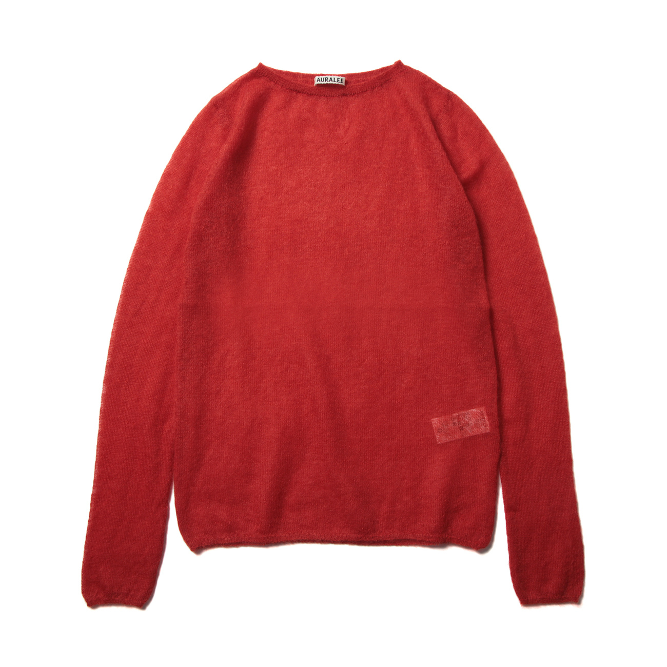 KID MOHAIR SHEER KNIT BOAT NECK P/O (レディース) - Red