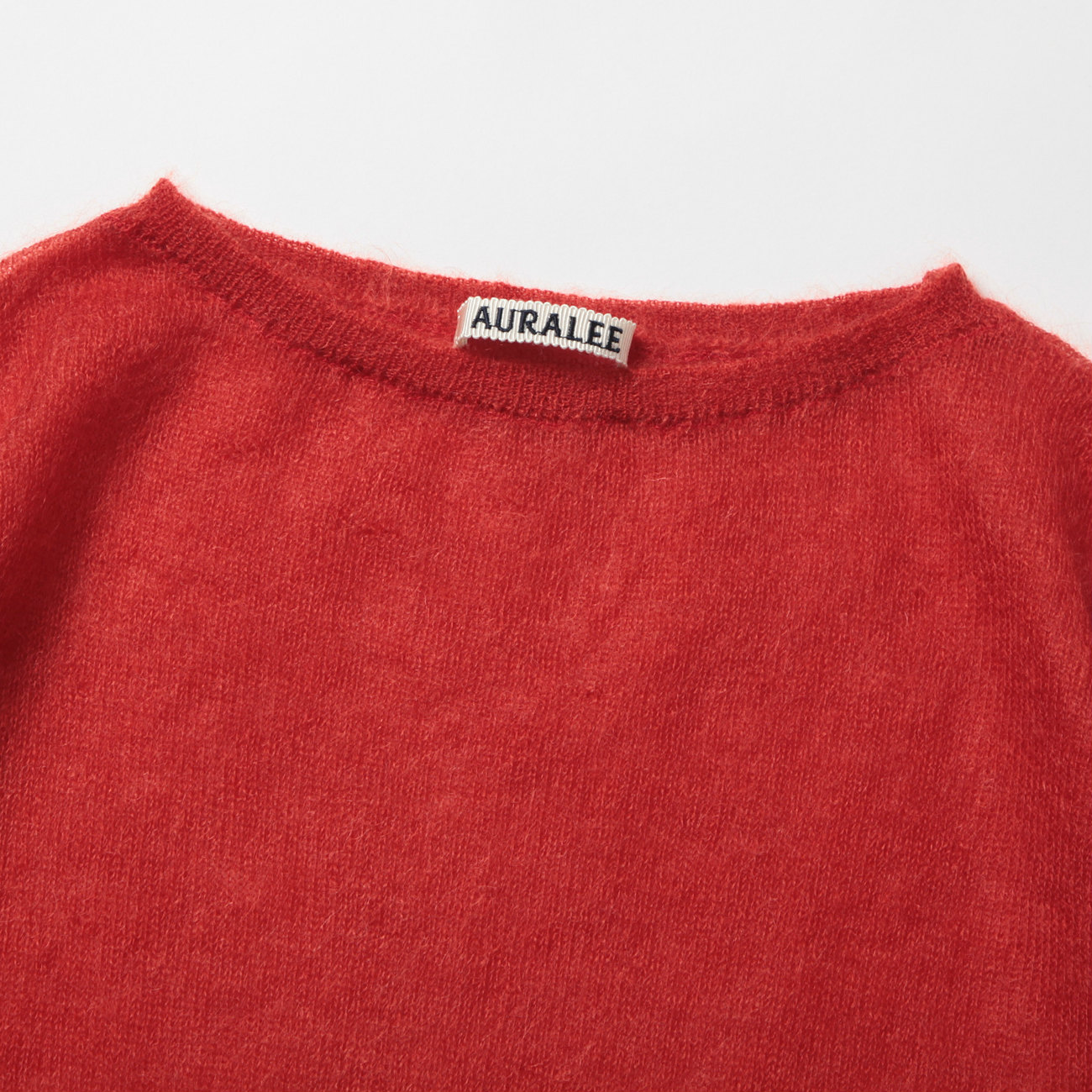 AURALEE KID MOHAIR SHEER KNIT BOAT NECK - ニット/セーター