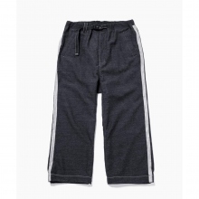 and wander / アンドワンダー | side line wool wide pants - Charcoal 
