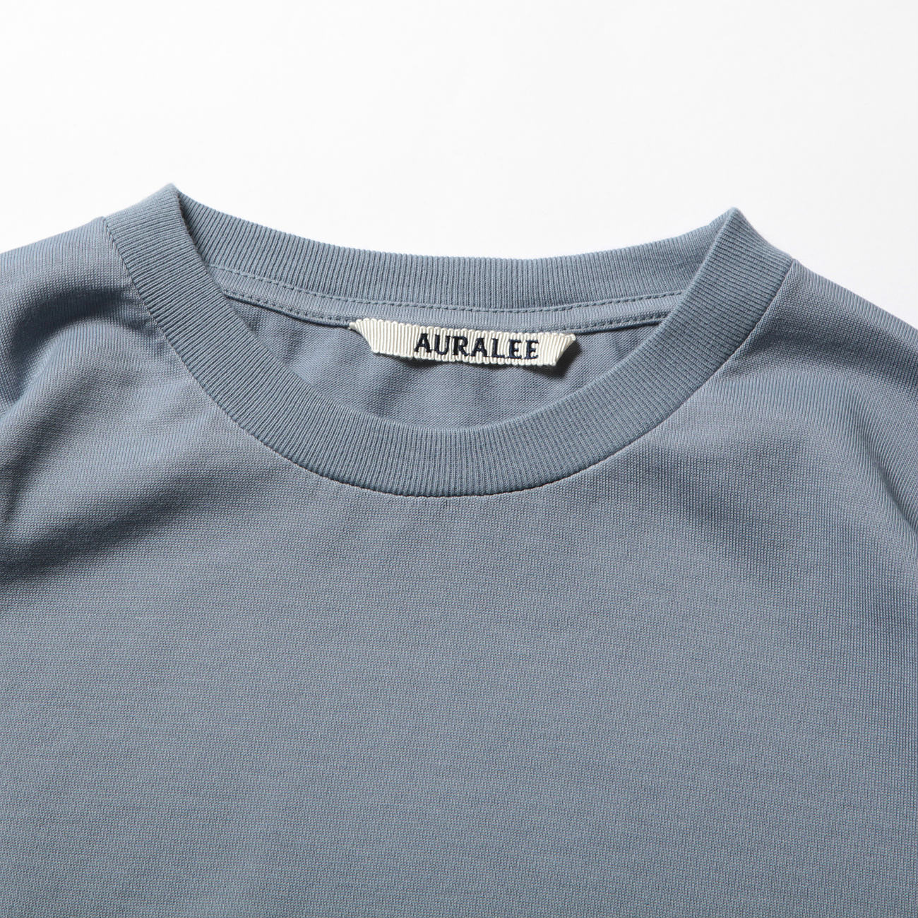AURALEE / オーラリー | LUSTER PLAITING L/S TEE (メンズ) - Blue