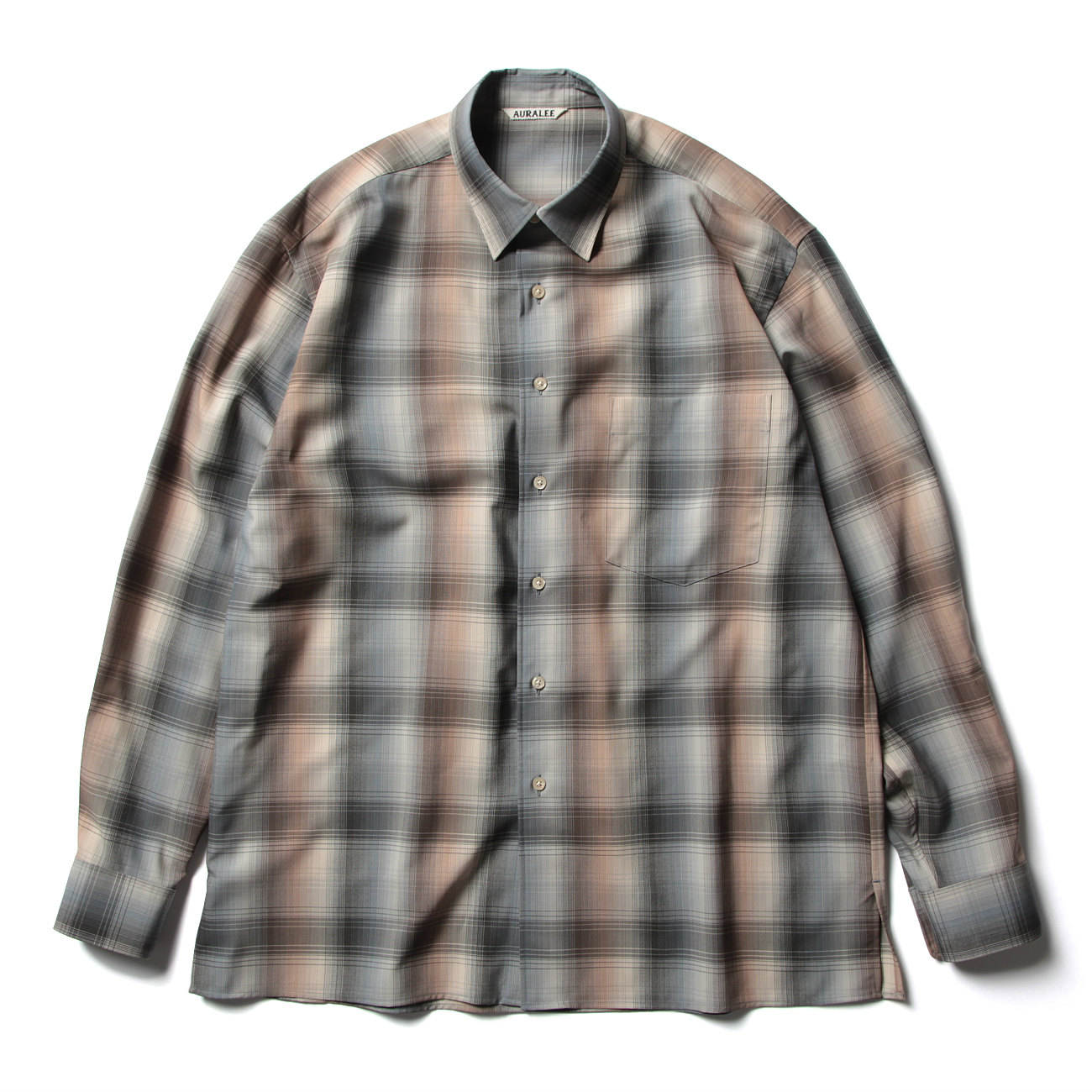 AURALEE / オーラリー | SUPER LIGHT WOOL CHECK SHIRTS (メンズ