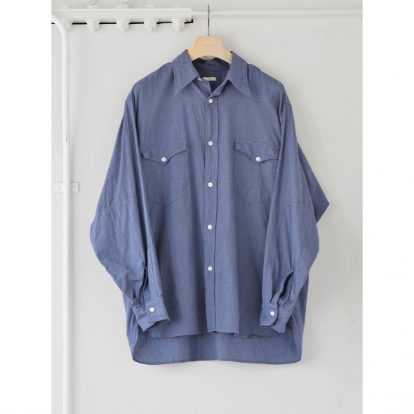 ヨリ杢 ワークシャツ - Blue