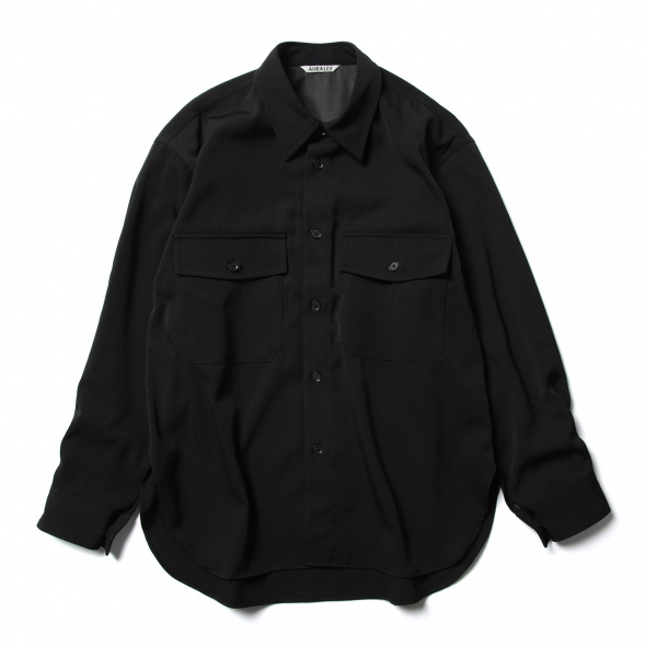 AURALEE / オーラリー | WOOL MAX GABARDINE SHIRTS (メンズ) - Black