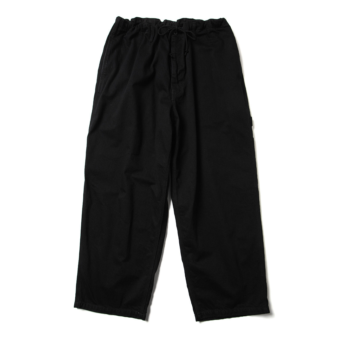 BLACK DENIM PAINTER PANTS - Black