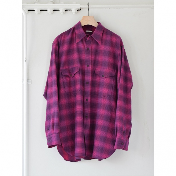 COMOLI / コモリ | ウールシルク ワークシャツ - Pink | 通販