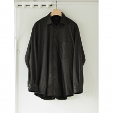 COMOLI / コモリ | レザー コモリシャツ - Black | 通販 - 正規