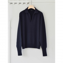 21aw COMOLI カシミヤスキッパーニット navy COMOLI (コモリ) カシミヤ スキッパーニット