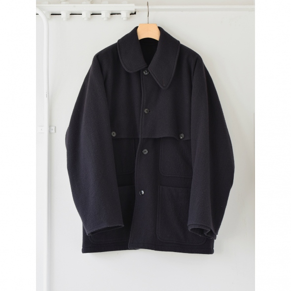 COMOLI / コモリ | ナッピングウール マッキノウクルーザー - Navy ...