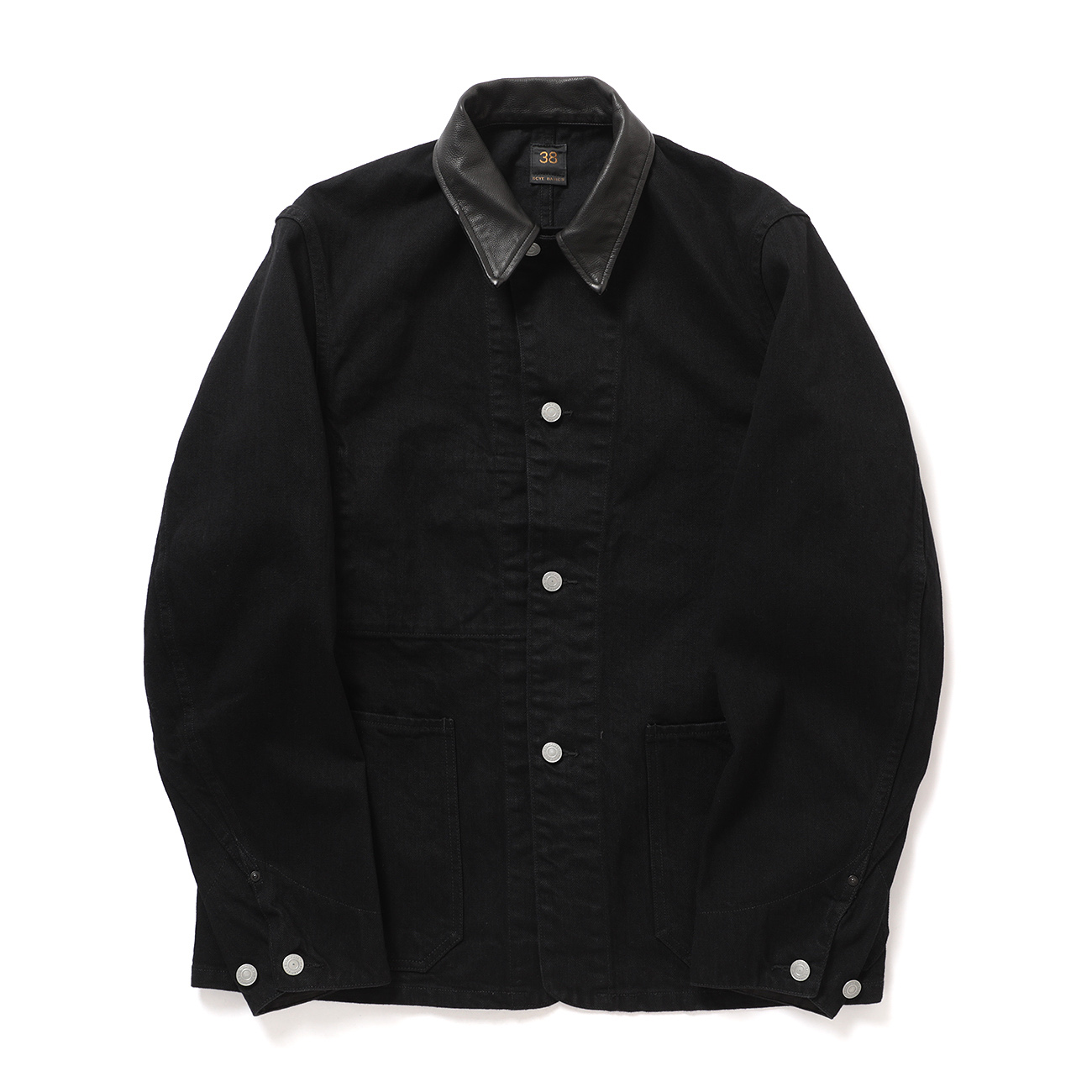Scye / サイ | Selvedge Black Denim Chore Jacket - 19/クロ | 通販