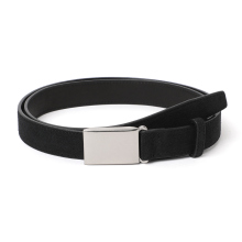 Scye / サイ | Suede Touch Leather Box Buckle Belt - 019/クロ
