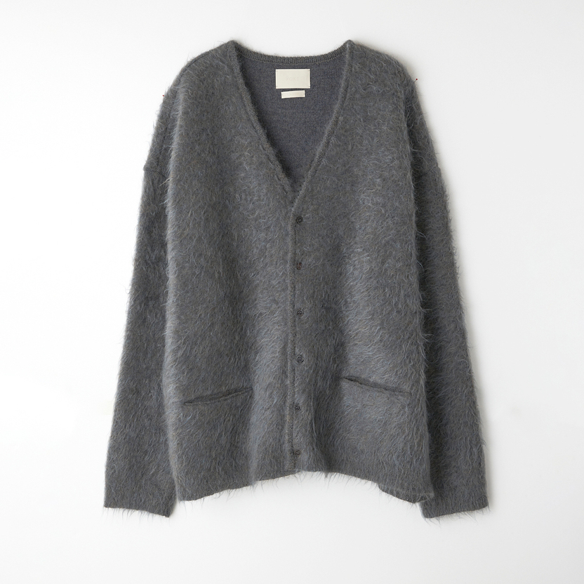 YOKE loosed mohair cardigan 2 blue gray