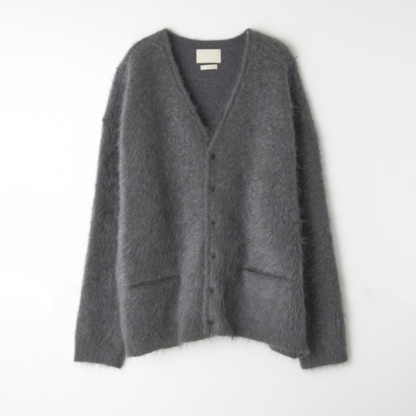 15,040円yoke loosed mohair cardigan - blue gray