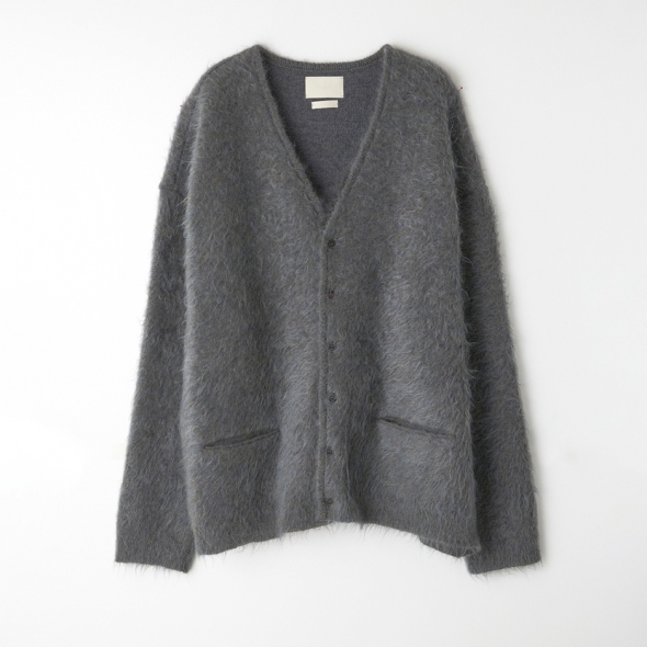 メール便指定可能 YOKE / LOOSED MOHAIR CARDIGAN blue gray