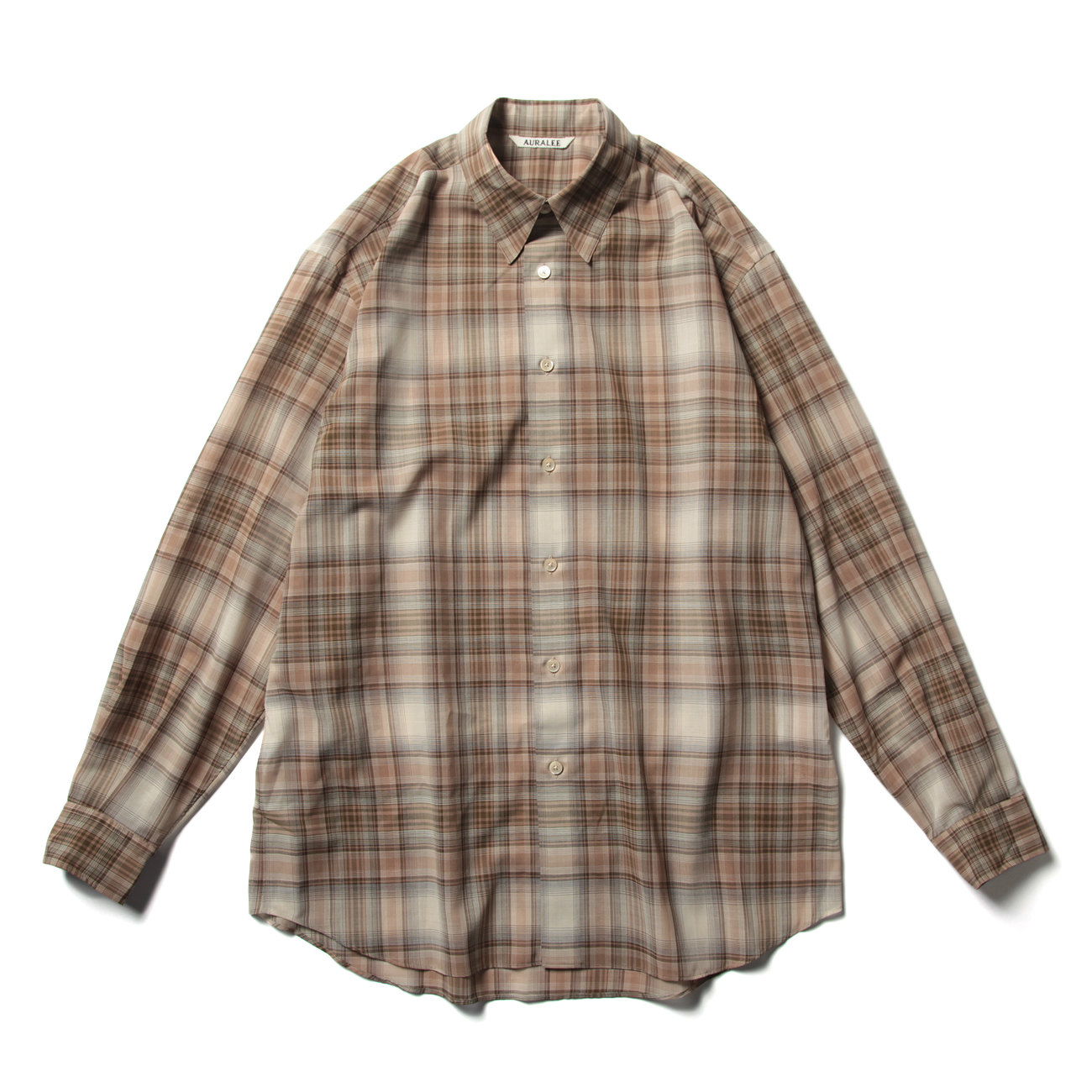 WOOL RECYCLED POLYESTER CLOTH SHIRTS (メンズ) - Beige Check