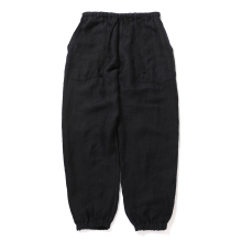 COMOLI / コモリ | リネンサテン ドローストリングパンツ - Black