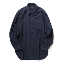 ENGINEERED GARMENTS / エンジニアドガーメンツ | Work Shirt - Cotton Herringbone Flannel - Navy