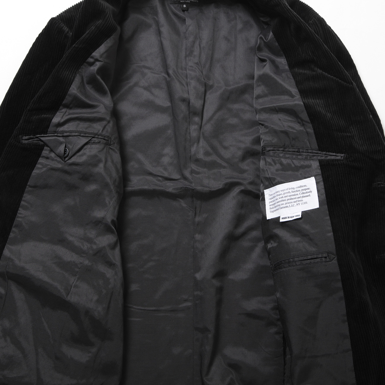 ENGINEERED GARMENTS ブラック コーデュロイ ENGINEERED GARMENTS/Zip