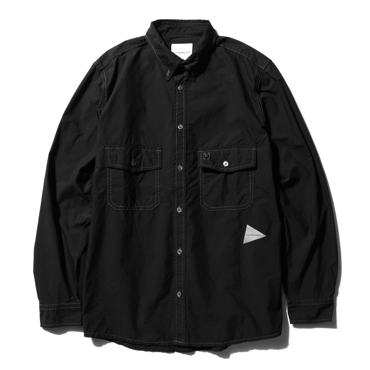 and wander 黒シャツ CORDURA typewriter shirt CORDURA typewriter SS shirt | and wander（アンドワンダー