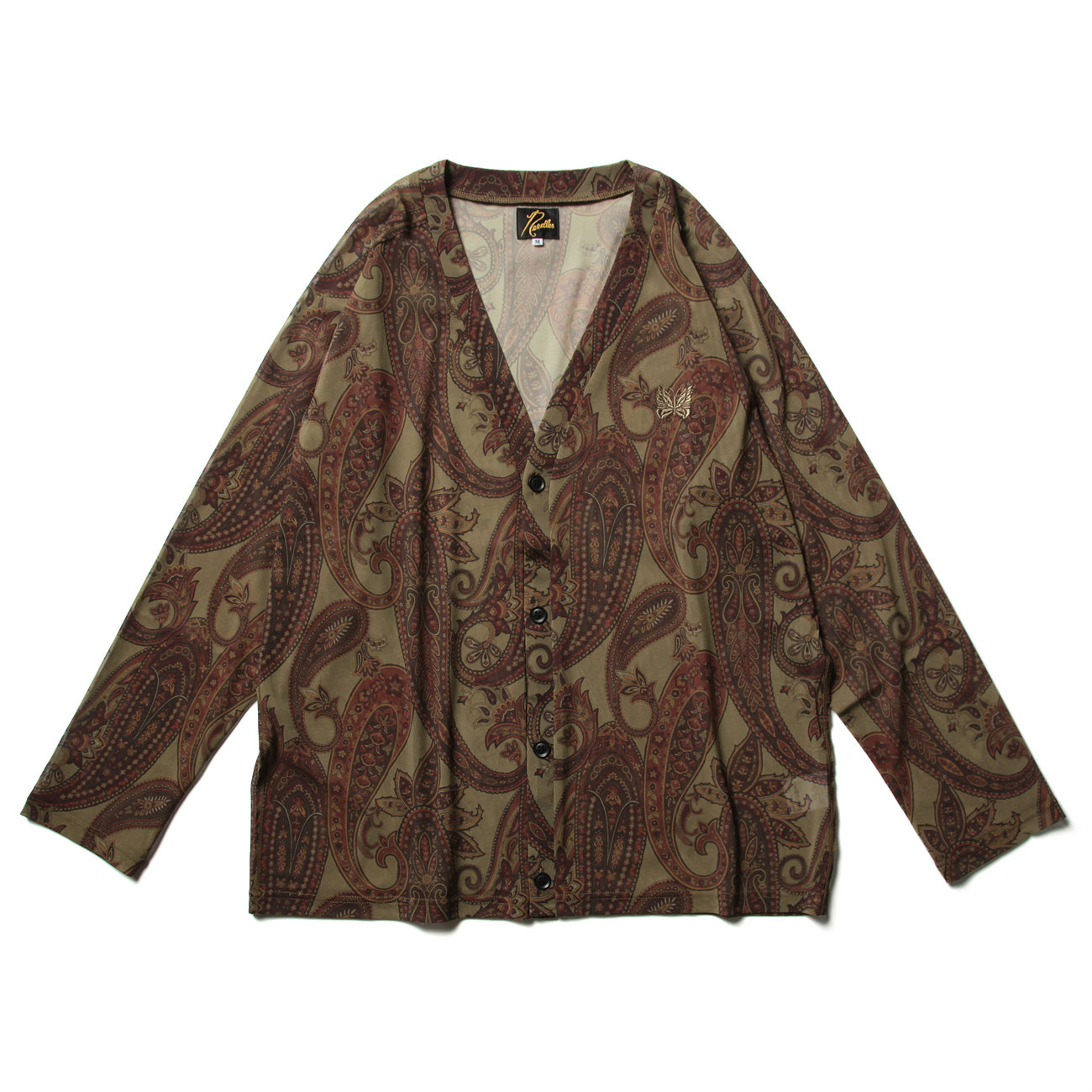 Needles / ニードルズ | V Neck Cardigan - Poly Mesh / Paisley Pt