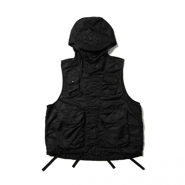 ENGINEERED GARMENTS / エンジニアドガーメンツ | Field Vest - Flight Satin Nylon - Black  | 通販 - 正規取扱店 | COLLECT STORE / コレクトストア