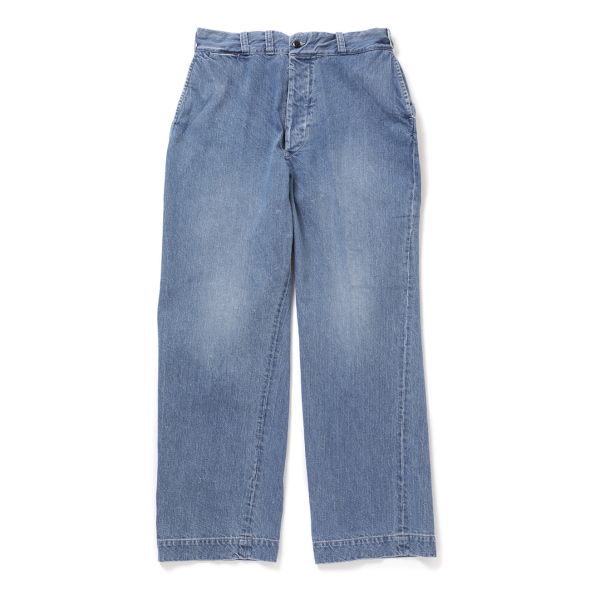 CIOTA / シオタ | Denim Slacks - Medium Dark Blue Damage | 通販