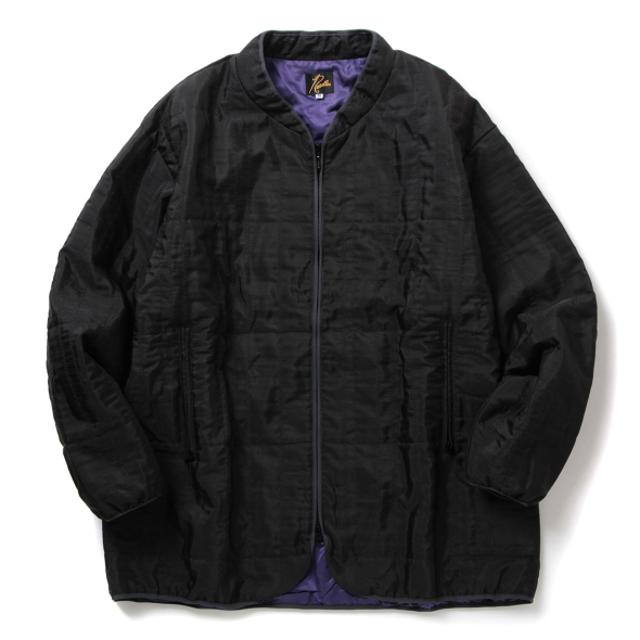 Piping Quilt Jacket - W/PE Stripe Double Jq. - Black